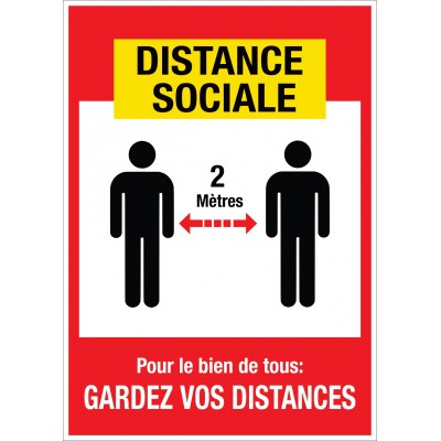 Affiche de prévention - Distance sociale - Paquet de 2