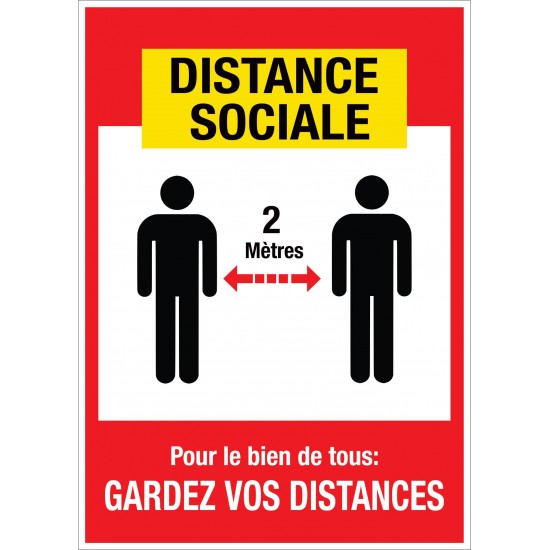 Affiche de prévention - Distance sociale - Paquet de 4