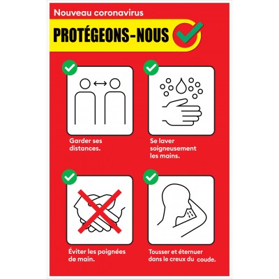 Affiche de prévention - Protégeons-nous - Paquet de 4