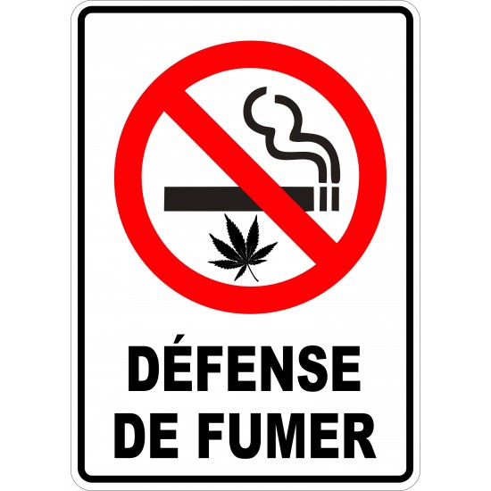 Affiche - Défense de fumer - Cigarette-Cannabis