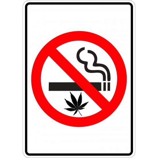 Affiche - Défense de fumer - Cigarette-Cannabis - Sans texte