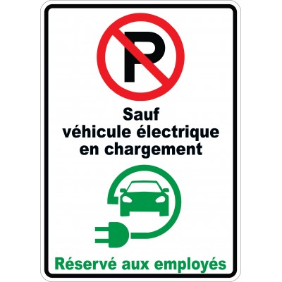 Affiche - Stationnement interdit sauf véhicule électrique