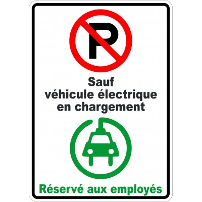 Affiche - Stationnement interdit sauf véhicule électrique icône