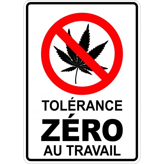 Affiche - Tolérance zéro cannabis