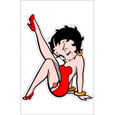 Autocollant Betty Boop jambe en l'air