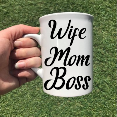 Décalque autocollant "Wife Mom Boss"
