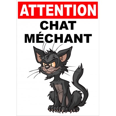 Affiche - Attention chat méchant
