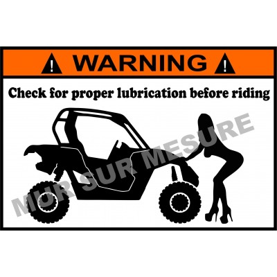 Sticker - Check for proper lubrication before riding Maverick